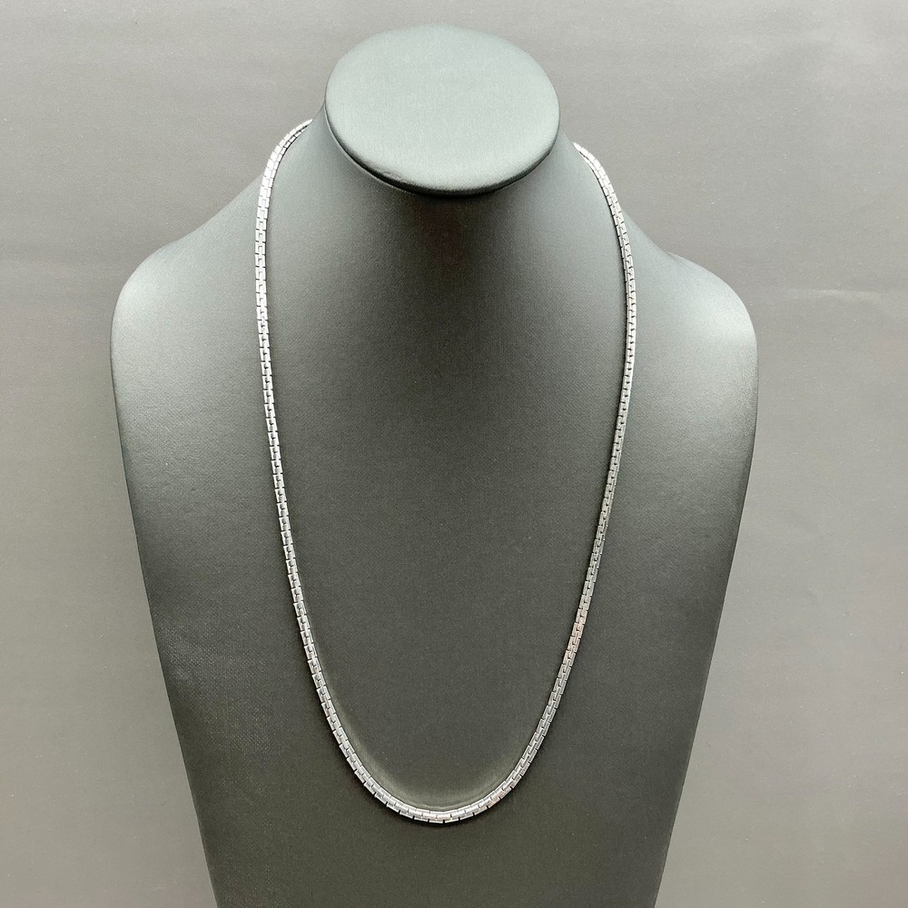 Vintage Sarah‎ Coventry Silver Tone Box Chain Necklace 24" Signed Minimalist